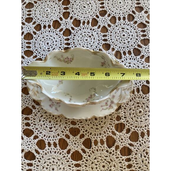 Haviland Limoges France Schleiger Gravy Boat Floral Cottagecore Antique 7” - Picture 6 of 6